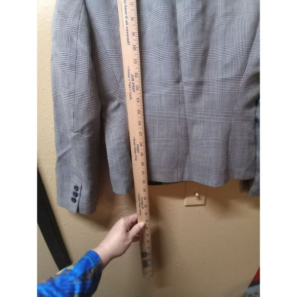 Tahari Arthur s Levine 100%  wool houndstooth jacket Blazer women's size 4 - Picture 10 of 12